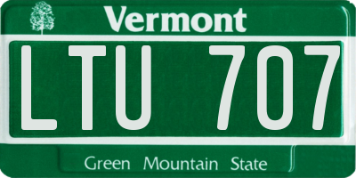 VT license plate LTU707