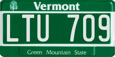 VT license plate LTU709