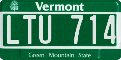 VT license plate LTU714