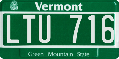 VT license plate LTU716
