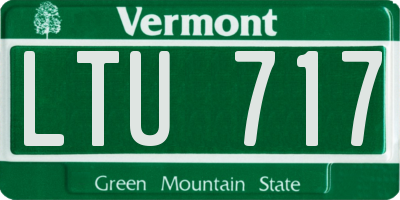 VT license plate LTU717