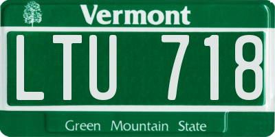 VT license plate LTU718