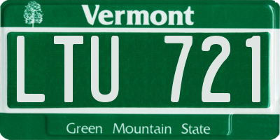 VT license plate LTU721