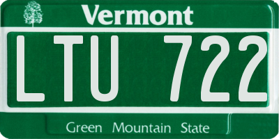 VT license plate LTU722
