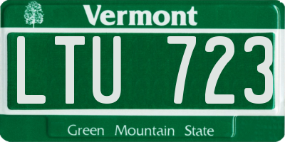 VT license plate LTU723
