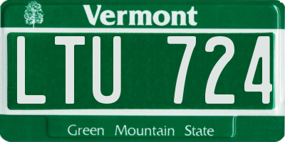 VT license plate LTU724