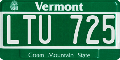 VT license plate LTU725