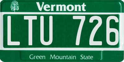 VT license plate LTU726
