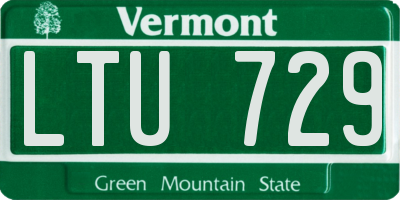 VT license plate LTU729