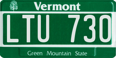 VT license plate LTU730