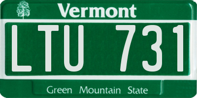 VT license plate LTU731