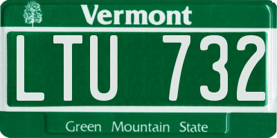 VT license plate LTU732