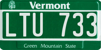 VT license plate LTU733