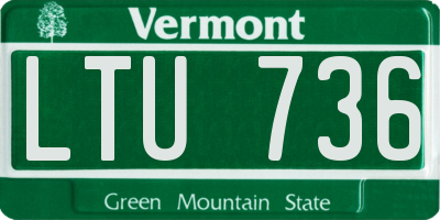 VT license plate LTU736