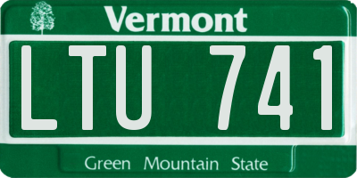 VT license plate LTU741