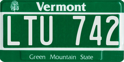 VT license plate LTU742