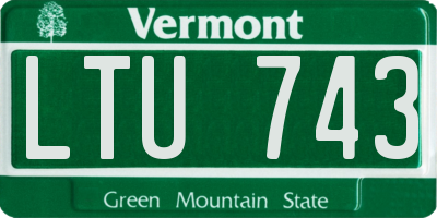 VT license plate LTU743