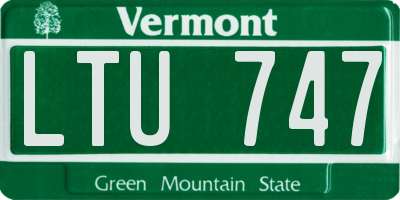 VT license plate LTU747