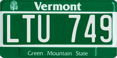 VT license plate LTU749