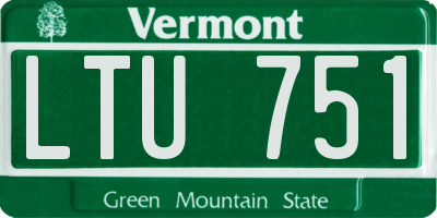 VT license plate LTU751