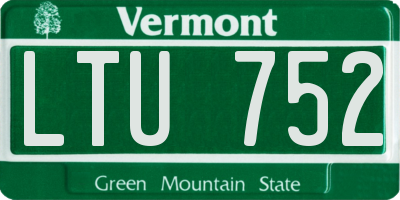 VT license plate LTU752