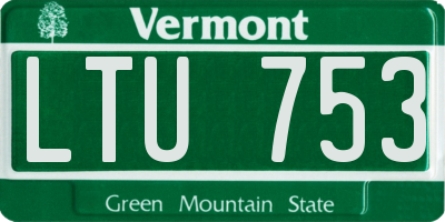 VT license plate LTU753