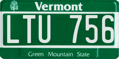 VT license plate LTU756
