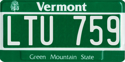 VT license plate LTU759