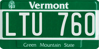 VT license plate LTU760