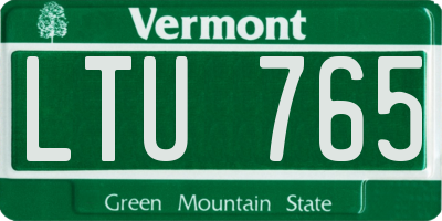 VT license plate LTU765