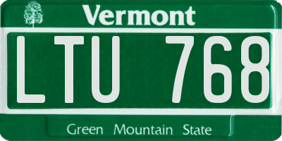 VT license plate LTU768