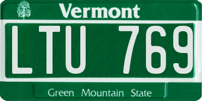 VT license plate LTU769
