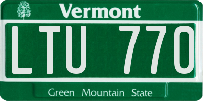 VT license plate LTU770