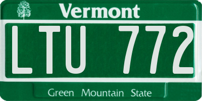VT license plate LTU772