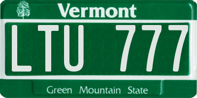 VT license plate LTU777