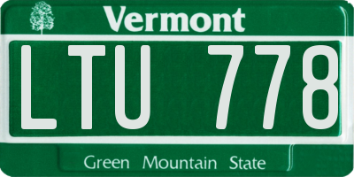VT license plate LTU778