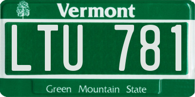 VT license plate LTU781