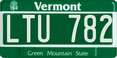 VT license plate LTU782