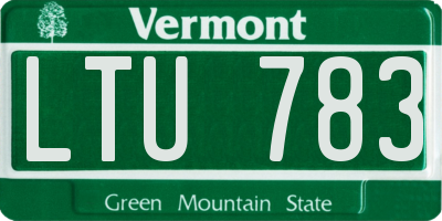 VT license plate LTU783