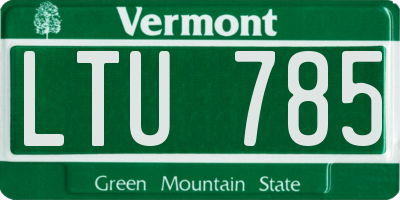 VT license plate LTU785