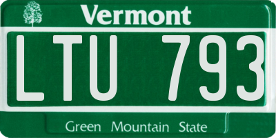 VT license plate LTU793
