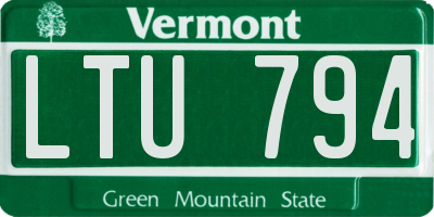 VT license plate LTU794