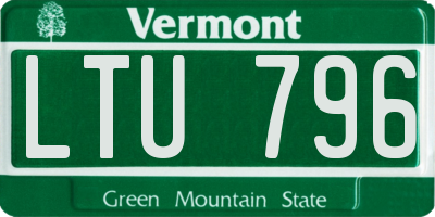 VT license plate LTU796