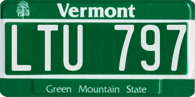 VT license plate LTU797