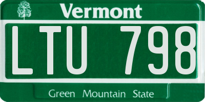 VT license plate LTU798