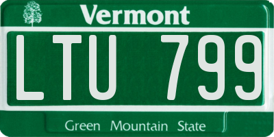 VT license plate LTU799