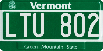 VT license plate LTU802