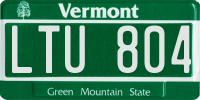 VT license plate LTU804