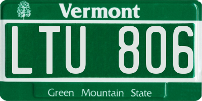 VT license plate LTU806