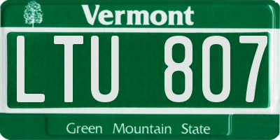VT license plate LTU807